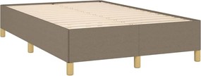 vidaXL Κρεβάτι Boxspring με Στρώμα Taupe 120x190 εκ. Υφασμάτινο