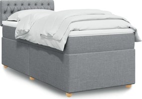 vidaXL Κρεβάτι Boxspring με Στρώμα Ανοιχτό Γκρι 80x200 εκ. Υφασμάτινο