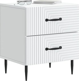 vidaXL Κομοδίνο 2 τεμ. Λευκό 43 x 34,5 x 47,5 εκ Επεξεργασμένο Ξύλο