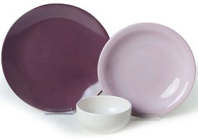 Σερβίτσιο Πιάτα Φαγητού (Σετ 18Τμχ) 275KRM1971 Multi-Pink Hermia 18 τμχ Ceramic