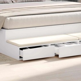 vidaXL Συρτάρια κρεβατιού Λευκό 200 x 36,5 x 16,5 εκ