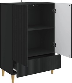 vidaXL Πλαϊνό γραφείο Μαύρο 66 x 34,5 x 95 εκ. Επεξεργασμένο Ξύλο