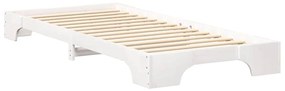 vidaXL Κρεβάτι δαπέδου με αποθήκευση Λευκό 100 x 210 cm ξύλο
