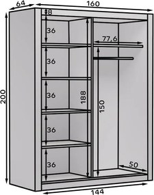 Ντουλάπα Carell συρόμενη-Artisan-Mauro