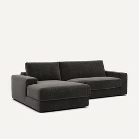 Γωνιακός καναπές από βελούδινο chenille ύφασμα, Skander