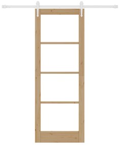 vidaXL Συρόμενη Πόρτα με Εξαρτήματα  78x211 cm Μασίφ Ξύλο Πεύκο