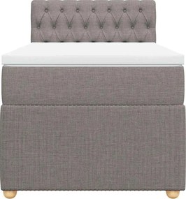 vidaXL Κρεβάτι Boxspring με Στρώμα Taupe 90x200 εκ. Υφασμάτινο