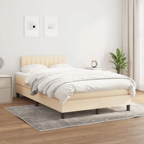 ΚΡΕΒΑΤΙ BOXSPRING ΜΕ ΣΤΡΩΜΑ ΚΡΕΜ 120X190 ΕΚ. ΥΦΑΣΜΑΤΙΝΟ 3269742