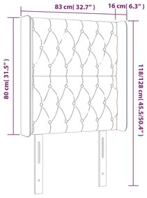 Κεφαλάρι Κρεβατιού LED Σκούρο Γκρι 83x16x118/128εκ. Βελούδινο 3124415