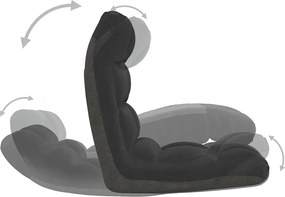 vidaXL Καρέκλα Δαπέδου Πτυσσόμενη Μαύρη Υφασμάτινη