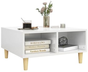vidaXL Τραπεζάκι Σαλονιού Γυαλιστερό Λευκό 60x60x30 εκ. Μοριοσανίδα