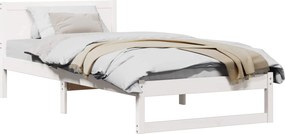 vidaXL Σκελετός Κρεβατιού Λευκό 75 x 190 cm Στερεά ξυλεία πεύκου