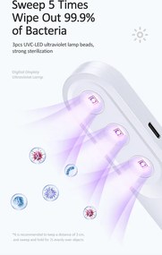 USAMS UV Αποστειρωτής ultra mini US-ZB159,με οθόνη &amp; μπαταρία, λευκός