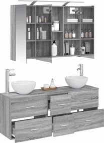 vidaXL Σετ Επίπλων Μπάνιου 4 pcs Γκρι Sonoma