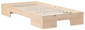 vidaXL Κρεβάτι δαπέδου Καφέ 100 x 200 cm Μασίφ ξύλο πεύκου