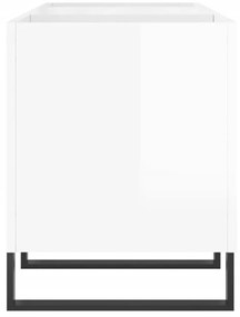 vidaXL Δισκοθήκη Γυαλιστερή Λευκή 121x38x48 εκ. από Επεξεργασμένο Ξύλο