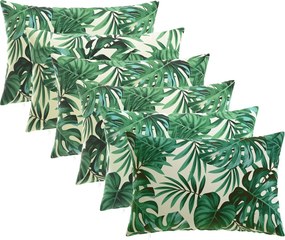 vidaXL Κάλυμμα Μαξιλαριού 6 pcs HEERLEN Σχέδιο Φύλλων 50 x 75 cm