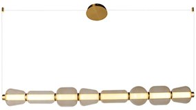 Φωτιστικό Οροφής - Ράγα 23065 120x12x155cm Led 2211lm 37W 3000K Gold-Champagne