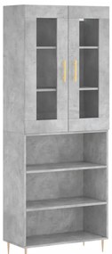vidaXL Ντουλάπι Γκρι Σκυροδέματος 69,5x34x180 εκ. Επεξεργασμένο Ξύλο