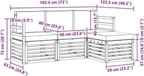 vidaXL Σειρά Καναπέ Εξωτερικού 4 pcs Λευκό και Μπεζ Πολυεστέρας