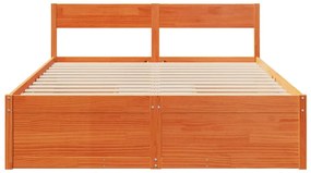 vidaXL Σκελετός Κρεβ. Χωρίς Στρώμα Καφέ Κεριού 150x200 εκ Μασίφ Πεύκο