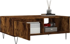 vidaXL Τραπεζάκι Σαλονιού Καπνιστή Δρυς 90x60x35εκ. Επεξεργασμ. Ξύλο
