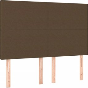 vidaXL Κρεβάτι Boxspring με Στρώμα Σκούρο Καφέ 140x200 εκ Υφασμάτινο