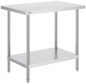 VEVOR Stainless Steel Work Prep Table Commercial Worktable Food Prep 24x36x34in