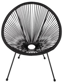 Σετ Κήπου Σαλόνι ACAPULCO 3 τεμ Μαύρο Μέταλλο - Rattan