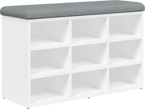 vidaXL Παγκάκι Παπουτσιών Λευκό 82 x 32 x 50 εκ. από Τεχνητό Ξύλο