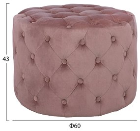 ΣΚΑΜΠΟ KASSIE  ΣΑΠΙΟ ΜΗΛΟ ΒΕΛΟΥΔΟ ΤΥΠΟΥ CHESTERFIELD HM8406.02 Φ60x43Υ εκ.