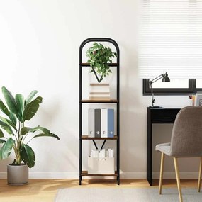 vidaXL Ράφι Βιβλίων Καπνιστή δρυς 40 x 30 x 146 εκ Επεξεργασμένο ξύλο