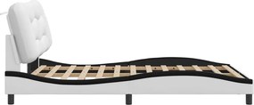 vidaXL Πλαίσιο κρεβατιού χωρίς Στρώμα Hvar Λευκό/Μαύρο 120x200εκ Συνθ. Δέρμα