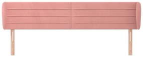 Κεφαλάρι με Πτερύγια Ροζ 183x23x78/88 εκ. Βελούδινο - Ροζ
