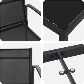 vidaXL Σετ Εξωτερικών Επίπλων 7 pcs Μαύρο και Ανθρακί Textilene