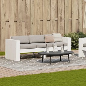 vidaXL Καναπές Κήπου Τριθέσιος Λευκός 189x60x62 εκ. Μασίφ Ξύλο Πεύκου