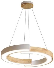 Κρεμαστό Φωτιστικό Οροφής LED 32W 230V 4000lm 120° IP20 Θερμό Λευκό Άσπρο με Ξύλινο 10090 VTAC-10090-Λευκό 10090