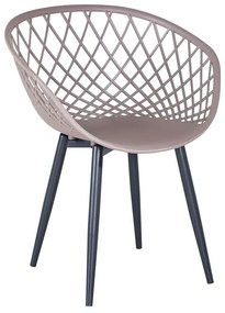 REX Πολυθρόνα Μέταλλο Βαφή Μαύρο, PP-UV Sand Beige (εκτός συσκευασίας)