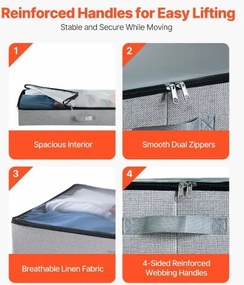 VEVOR Under Bed Storage 45L Stackable Shoe Organization Box with Clear Lid 2Pack