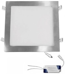 Adeleq Led Φωτιστικό Ψευδοροφής Αλουμινίου Τετράγωνο 24W 6300K 120° Σατινέ D295 21-02520660