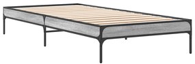 vidaXL Πλαίσιο Κρεβατιού Γκρι Sonoma 90x200 εκ. Επεξ. Ξύλο & Μέταλλο