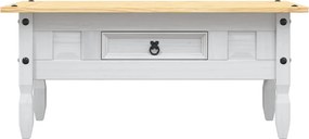 vidaXL Τραπέζι Σαλονιού Μεξικ. Στιλ Corona Λευκό 100x55x44 εκ. Πεύκο