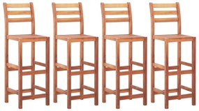 Καρέκλες Μπαρ 4 τεμ. από Μασίφ Ξύλο Ακακίας - Καφέ