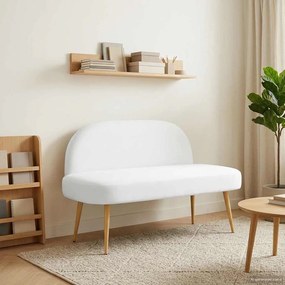 vidaXL Δερμάτινος Πάγκος με Πλάτη Λευκό 110 x 60 x 76 cm