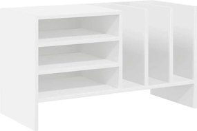 vidaXL Ντουλάπι δίσκων βινυλίου με ράφι Λευκό 78,5 x 35 x 45 εκ