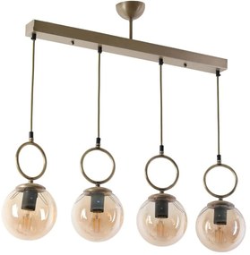Φωτιστικό Οροφής - Ράγα Morino 846STL2816 65x16x70cm 4xE27 40W Gold Opviq
