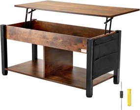 VEVOR Lift Top Coffee Table 41.7" Rectangle Coffee Table for Living Room Brown