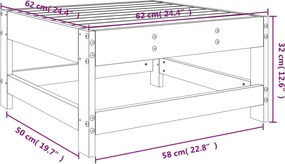 vidaXL Υποπόδιο Κήπου Λευκό από Μασίφ Ξύλο Πεύκου