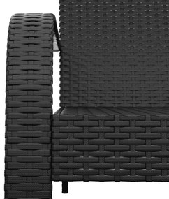 vidaXL Πολυθρόνα Κήπου Adirondack Μαύρη από Συνθετικό Ρατάν