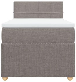 vidaXL Κρεβάτι Boxspring με Στρώμα Taupe 80x200 εκ. Υφασμάτινο